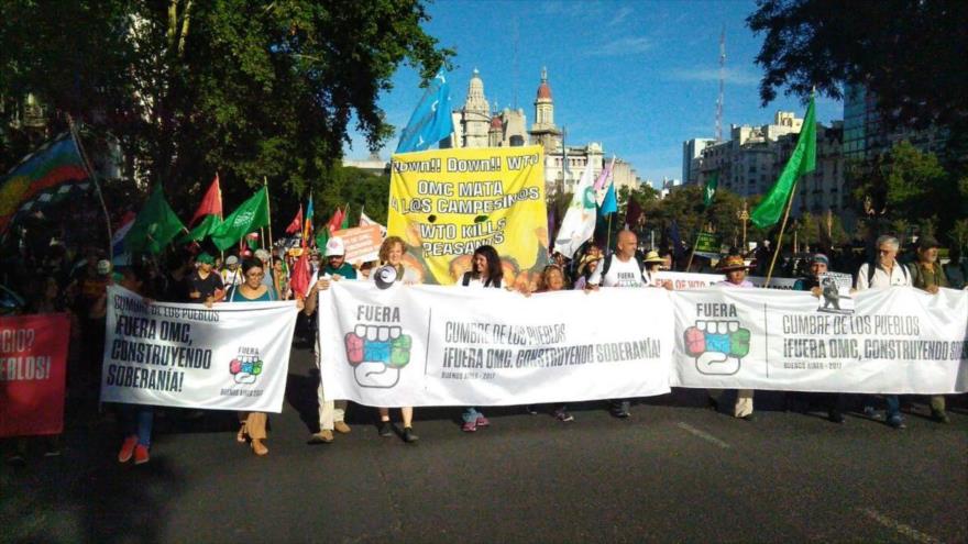 Protestas en Argentina contra la OMC