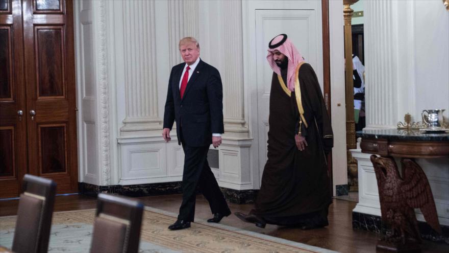 El presidente de EE.UU., Donald Trump, y el príncipe heredero saudí, Mohamad bin Salman, en Casa Blanca, 14 de marzo de 2017.