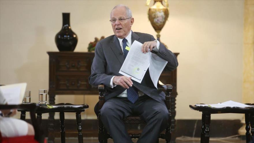 El presidente peruano, Pedro Pablo Kuczynski, en una entrevista en el palacio de gobierno en Lima, 17 de diciembre de 2017.