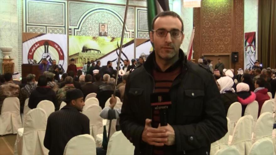 Palestinos, bahreiníes y sirios apoyan a Al-Quds desde Damasco
