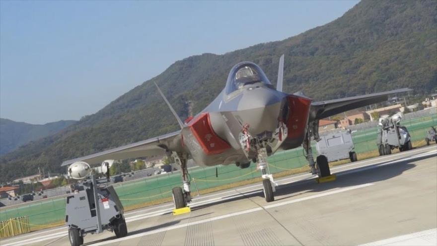 Un caza F-35 estadounidense en una exhibición militar en Seúl, capital de Corea del Sur, 16 de octubre de 2017.