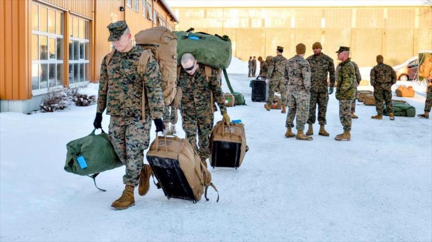 Marines de EEUU en un campo militar en Stjordal, Noruega, 16 de enero de 2017.