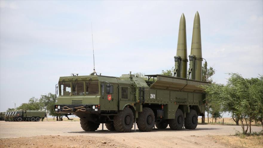 Sistemas de misiles balísticos Iskander-M, desplegados en el oeste de Rusia.