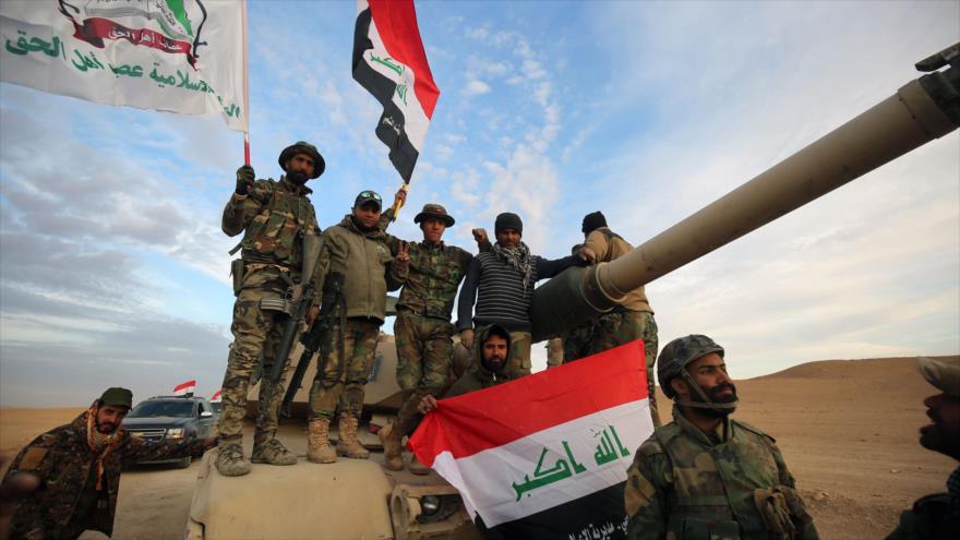 Las fuerzas populares durante su avance en la provincia de Al-Anbar, 25 de noviembre de 2017.