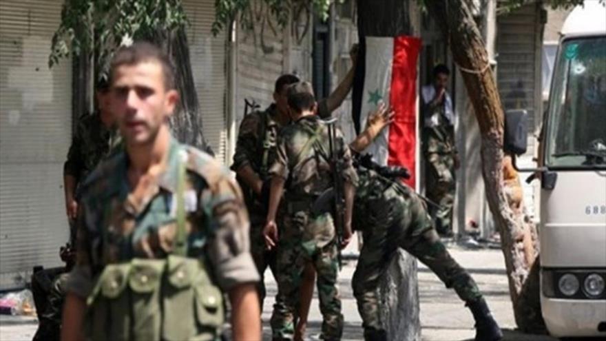 Fuerzas sirias en Damasco, capital de Siria.