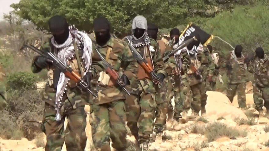 Miembros del grupo terrorista EIIL (Daesh, en árabe) en una localidad ubicada en el noreste de Somalia.