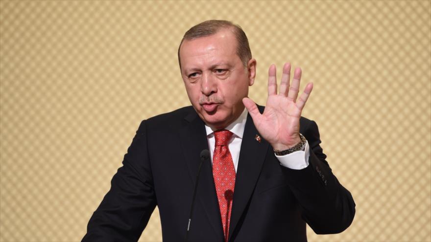 El presidente turco, Recep Tayyip Erdogan, ofrece una conferencia de prensa en Túnez, 27 de diciembre de 2017.