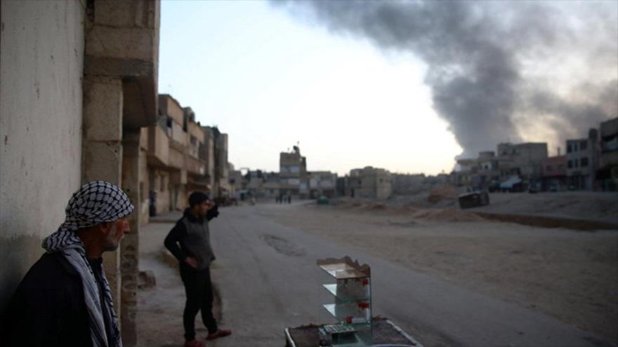 Enfrentamientos en Guta Oriental, en el este de Damasco, la capital de Siria.