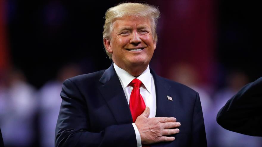 El presidente de EE.UU., Donald Trump, en el estadio Mercedes-Benz en Atlanta, Georgia, 8 de enero de 2018. 