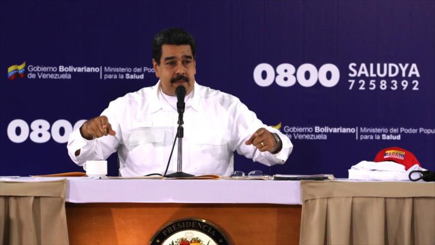 El presidente venezolano, Nicolás Maduro, interviene en un acto en Caracas, 8 de enero de 2018.