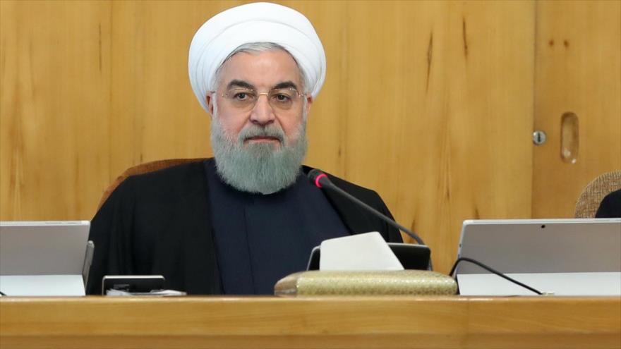 El presidente de Irán, Hasan Rohani, en la reunión con su Gabinete, 10 de enero de 2018.