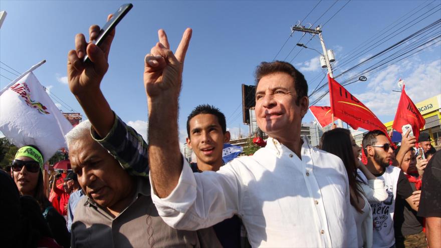 El excandidato presidencial hondureño Salvador Nasralla, en una protesta en Tegucigalpa, 12 de enero de 2018.