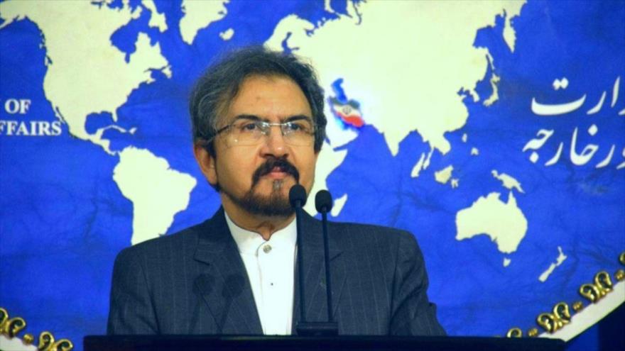 El portavoz de la Cancillería iraní, Bahram Qasemi, ofrece una rueda de prensa semanal en Teherán, la capital.