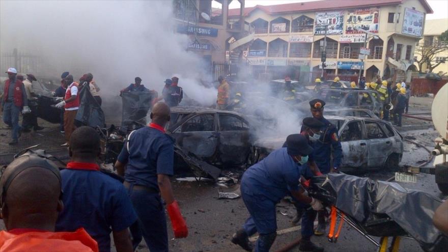 Un atentado suicida en la ciudad de Maiduguri, Nigeria en junio de 2017.