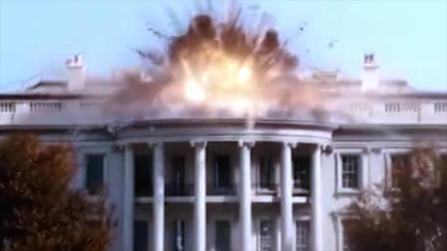 Parte de un vídeo que muestra un ataque imaginario de Daesh a la Casa Blanca.