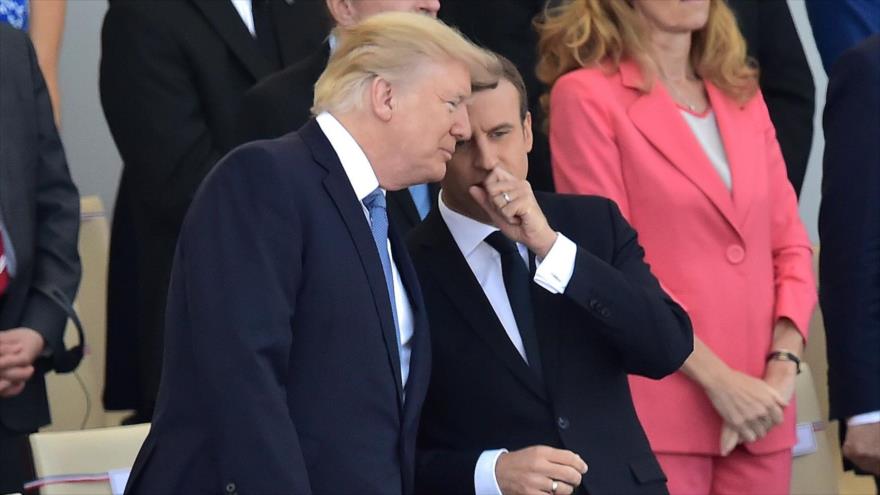 El presidente de Estados Unidos, Donald Trump (izda.) y su homólogo francés, Emmanuel Macron, en París, 14 de julio de 2017.