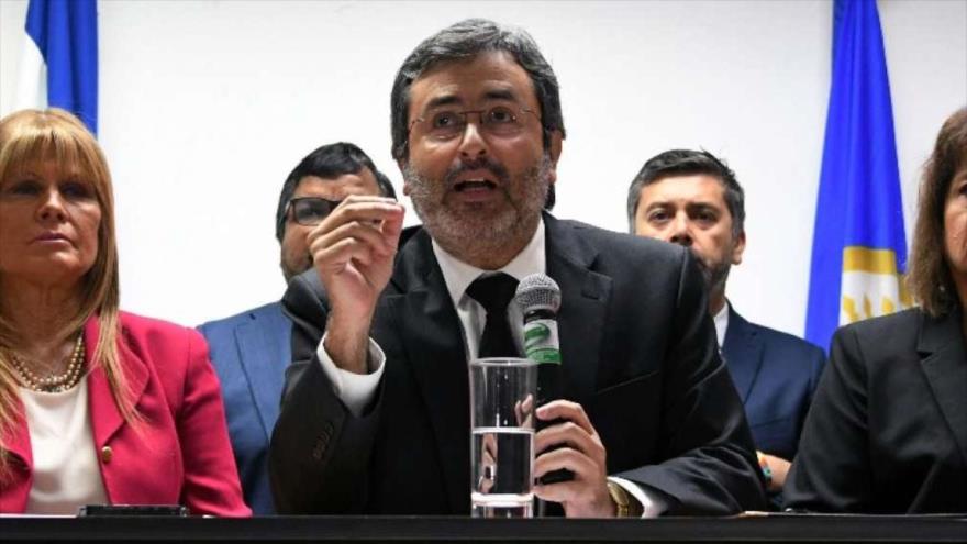 Juan Jiménez, jefe de la Misión de Apoyo Contra la Corrupción e Impunidad en Honduras (MACCIH), durante una rueda de prensa, 24 de enero de 2018.