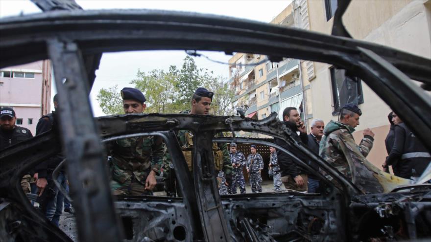 El lugar donde se produjo el atentado contra un alto oficial de HAMAS, 14 de enero de 2018.