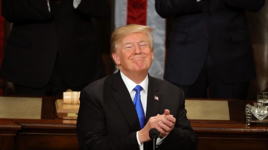 El presidente de Estados Unidos, Donald Trump, ofrece un discurso sobre el estado de la Unión en el Congreso, 30 de enero de 2018.