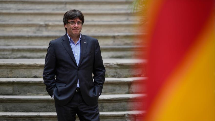 El cesado presidente de la Generalitat Carles Puigdemont, en Barcelona, 30 de septiembre de 2017.