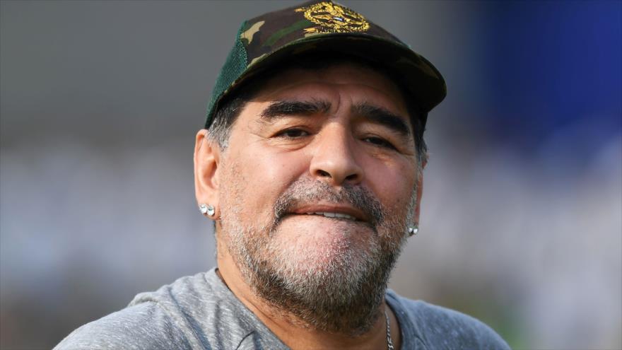 La leyenda del fútbol de Argentina Diego Armando Maradona.