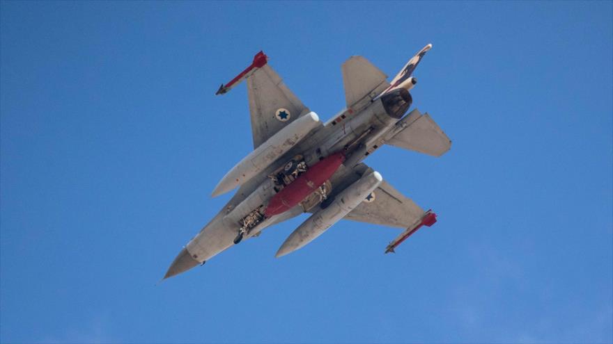 Un caza F-16I del ejército israelí en una maniobra militar en la base aérea de Ovda, 8 de noviembre de 2017.