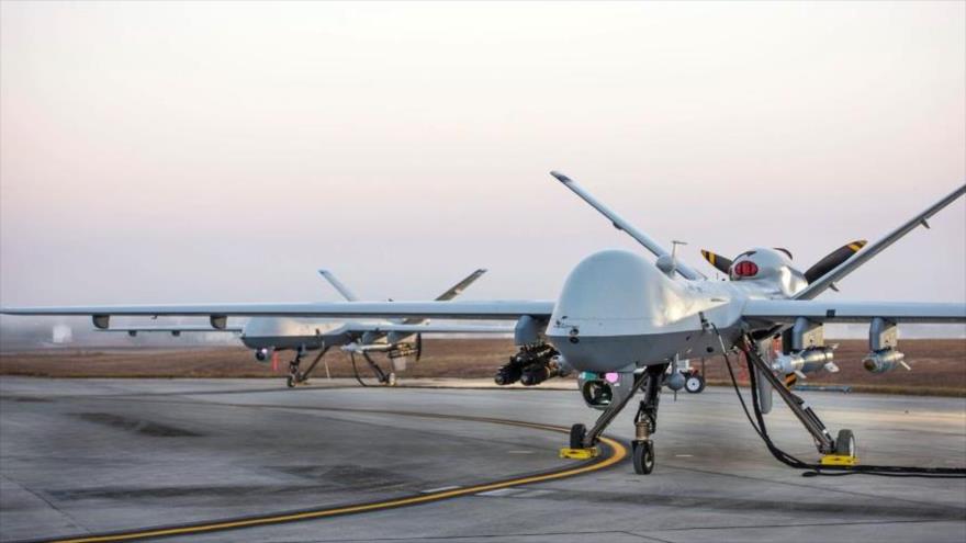 Dos drones de ataque MQ-9 Reaper de las Fuerzas Armadas de Estados Unidos.