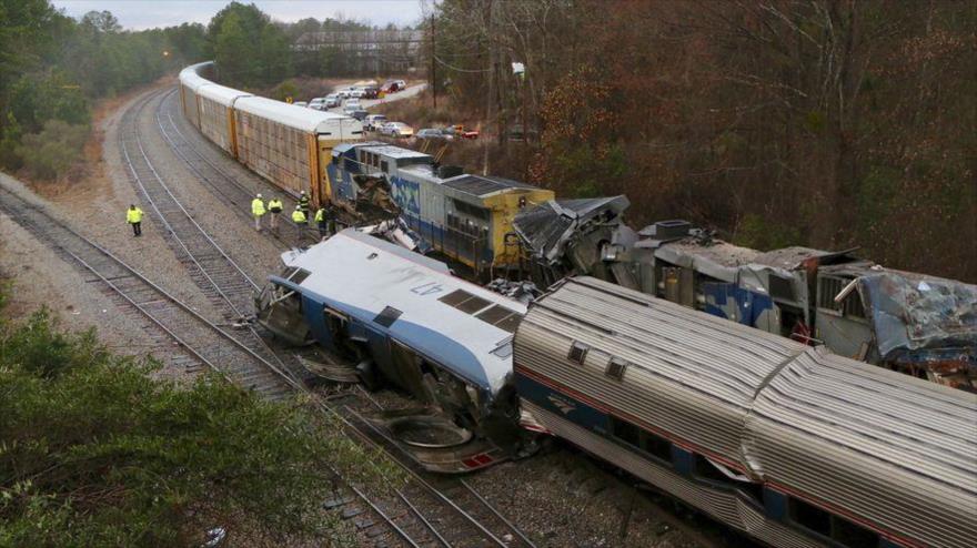 Accidente de tren deja 2 muertos y 116 heridos en Carolina del Sur