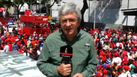 Pueblo venezolano en una marcha respalda la candidatura de Maduro