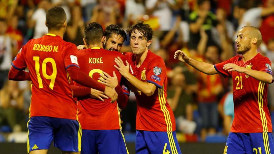 Los jugadores de la selección de fútbol de España.