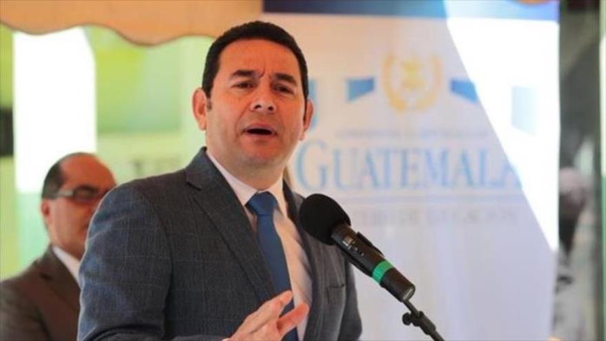El presidente de Guatemala, Jimmy Morales, 1 de febrero de 2018.