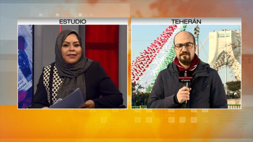 Reporteros de HispanTV abordan marcha por la Revolución Islámica 