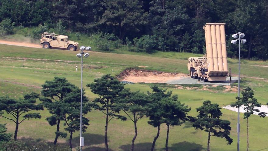 El equipo antimisiles estadounidense THAAD en un antiguo campo de golf en el condado sureño de Seongju, en Corea del Sur, 4 de septiembre de 2017.