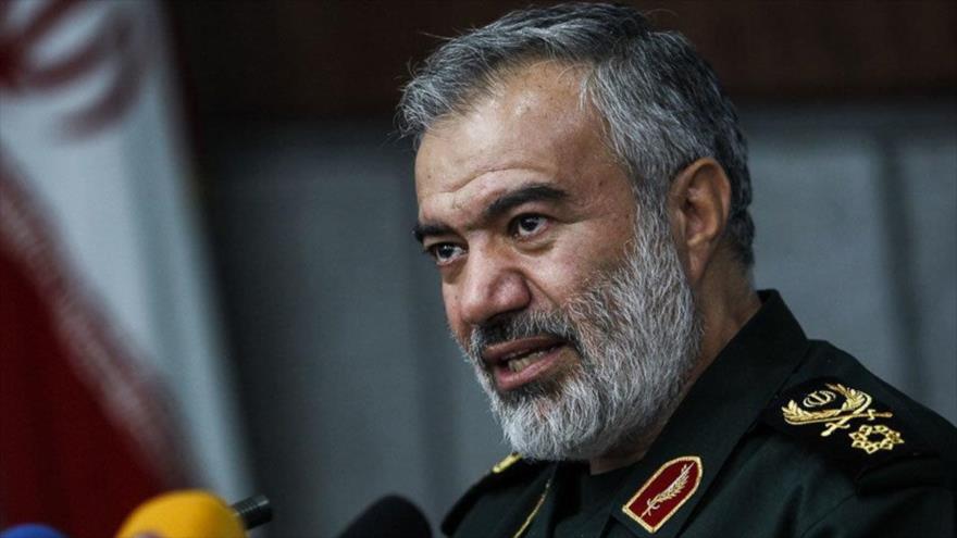 El comandante de la Fuerza Naval del Cuerpo de Guardianes de la Revolución Islámica (CGRI) de Irán, el contralmirante Ali Fadavi.