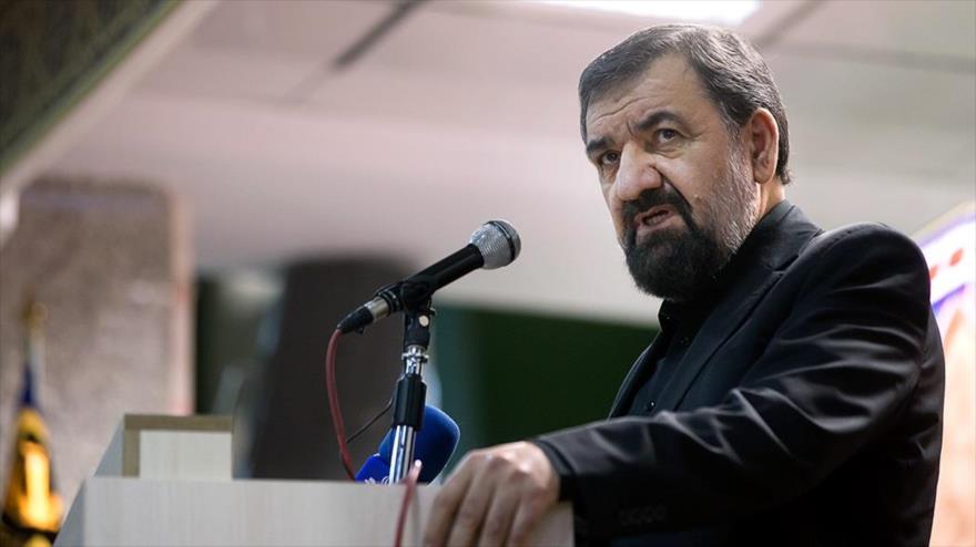 El secretario del Consejo de Discernimiento del Sistema de la República Islámica de Irán, Mohsen Rezai, en un acto en Teherán, 19 de febrero de 2018.