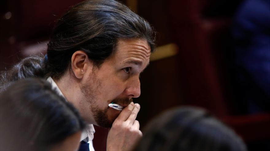 El líder de Podemos, Pablo Iglesias, en el Congreso de España en Madrid (capital), 14 de junio de 2017.