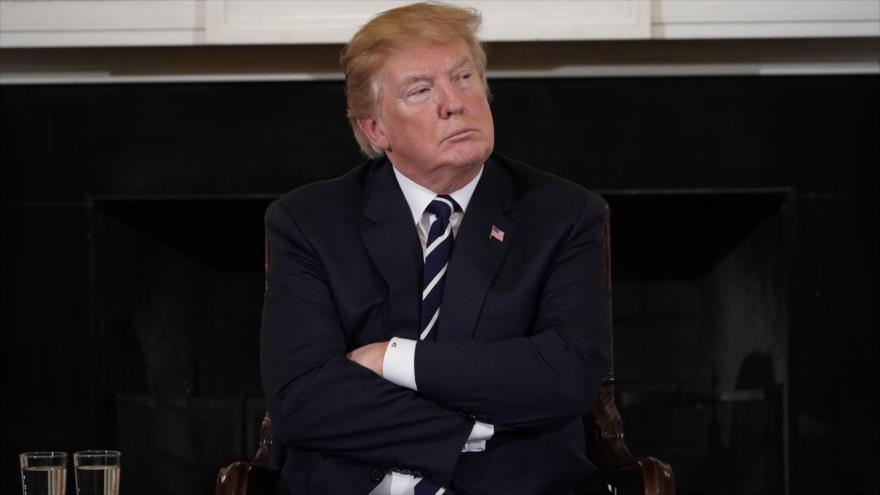 El presidente de EE.UU., Donald Trump, durante un encuentro en la Casa Blanca, 21 de febrero de 2018.