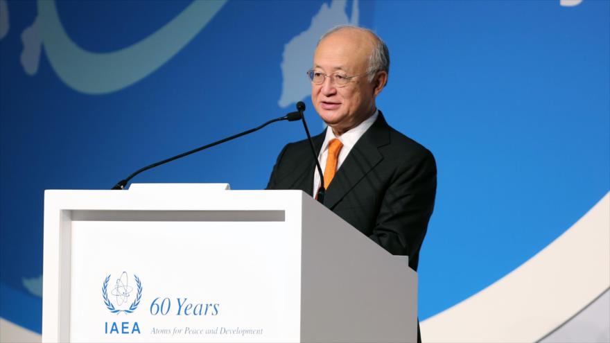 Yukiya Amano, jefe de la Agencia Internacional de Energía Atómica (AIEA), en una conferencia sobre energía nuclear en Abu Dabi, 30 de octubre de 2017.