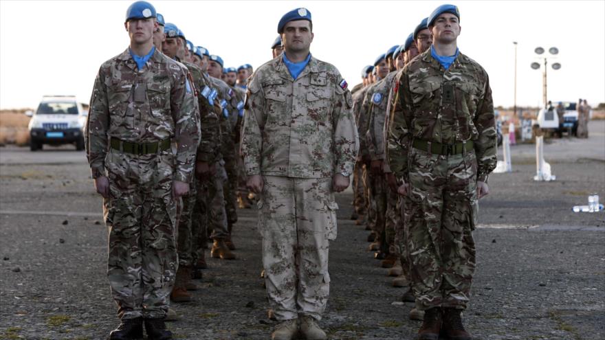 El personal de la misión de la Fuerza de las Naciones Unidas para el Mantenimiento de la Paz en Chipre (UNFICYP), 22 de febrero de 2018.