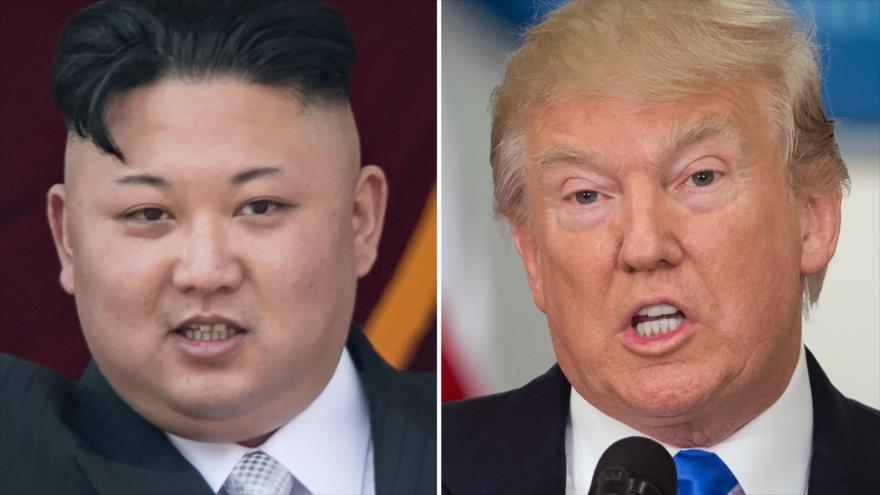 El presidente de Estados Unidos, Donald Trump, (dcha.) y el líder de Corea del Norte, Kim Jong-un.