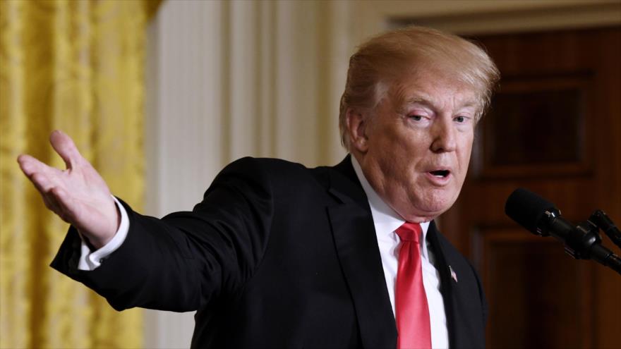 El presidente de EE.UU., Donald Trump, durante una conferencia de prensa en la Casa Blanca, Washington, DC, 23 de febrero de 2018.