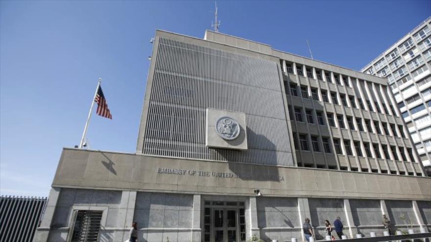 Una vista general de la embajada de Estados Unidos en Tel Aviv.
