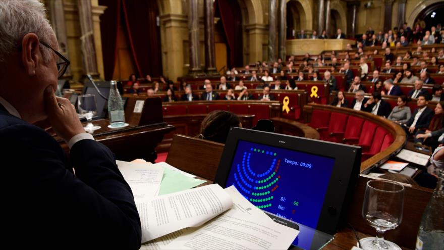 Una vista general del Parlament catalán en Barcelona, 1 de marzo de 2018.