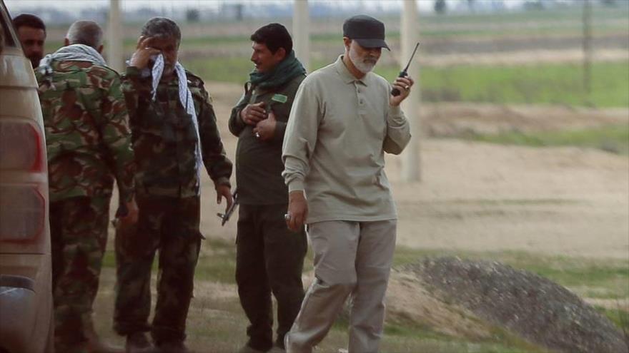 En primer término el comandante de las Fuerzas de Quds del Cuerpo de Guardianes de la República Islámica de Irán (CGRI), el general Qasem Soleimani.