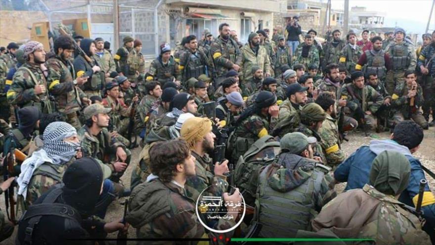 Integrantes del llamado Ejército Libre Sirio (ELS) en Afrin, 3 de marzo de 2018. 