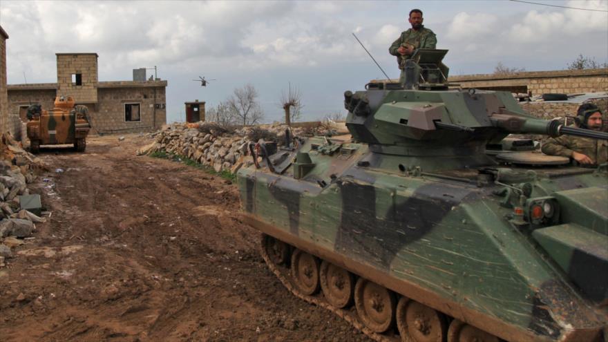 Un tanque del Ejército turco en Afrin, noroeste de Siria, 2 de marzo de 2018.