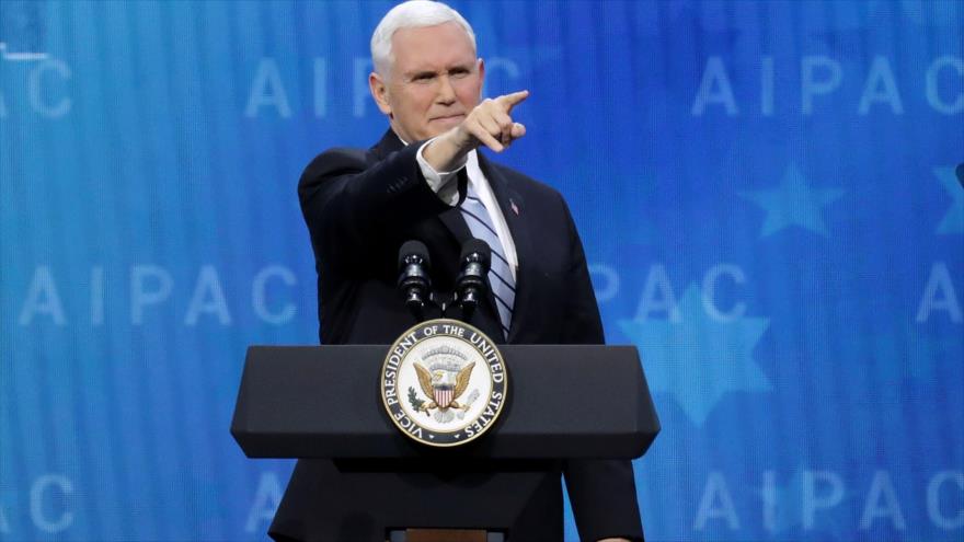 El vicepresidente de EE.UU., Mike Pence, habla en una conferencia en el Centro de convenciones de Washington, 5 de marzo de 2018.