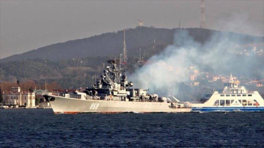 Rusia envía la nave Pytlivy 868 —Krivak II, según la designación de la Organización del Tratado del Atlántico Norte (OTAN)— al mar Mediterranéo, .