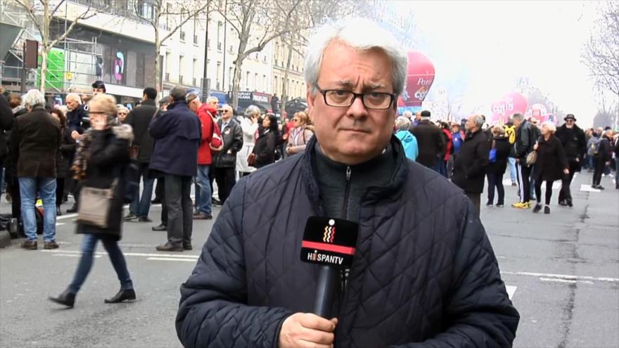 Pensionistas franceses marchan contra políticas del Gobierno