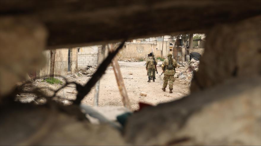 Fuerzas respaldadas por Turquía en Afrin, noroeste de Siria, 8 de marzo de 2018.